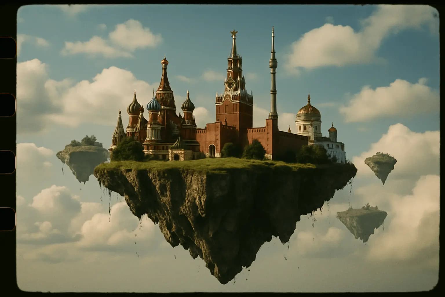 35mm Film Style Flying Island — example output