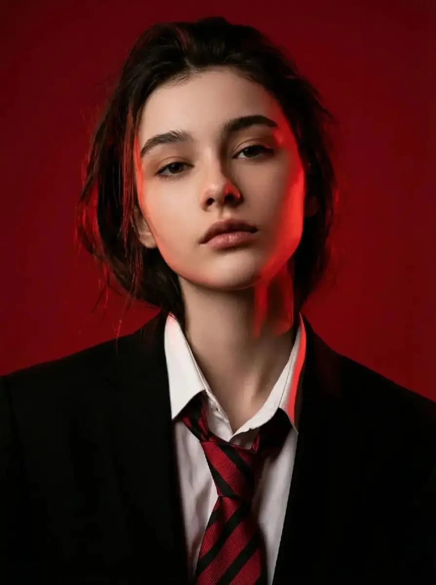 Bold Elegance: A Portrait in Red — example output