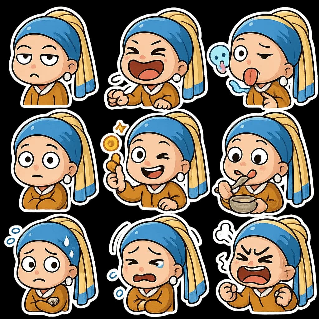 Chibi Character Sticker Pack — example output
