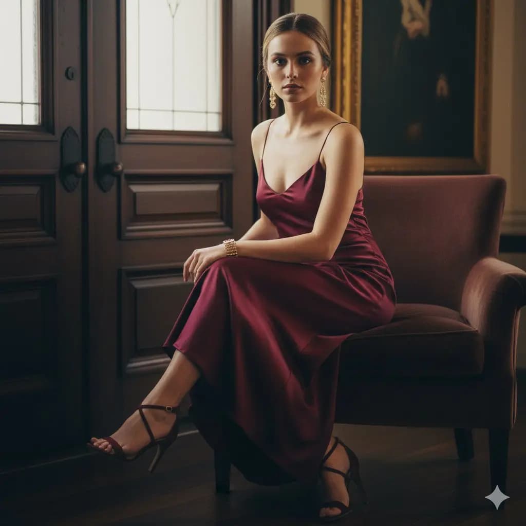 Glimpse of Elegance in Burgundy — example output