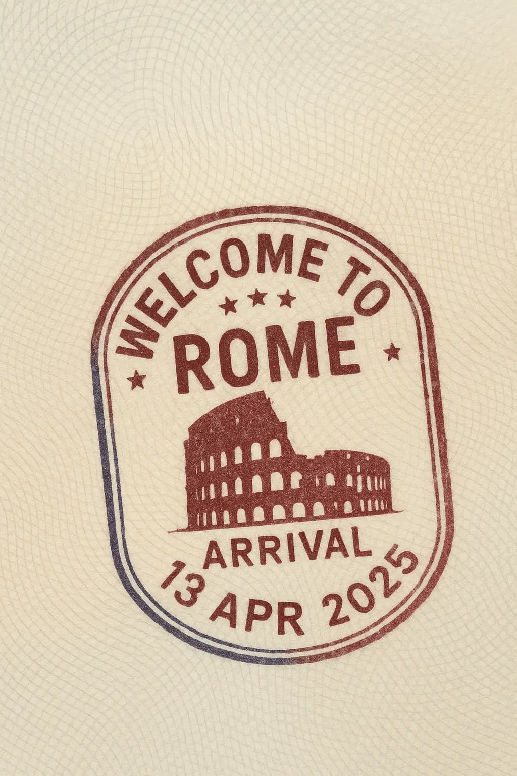 Passport Entry Stamp — example output
