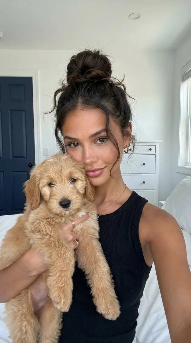 Puppy Love in a Sunlit Room — example output