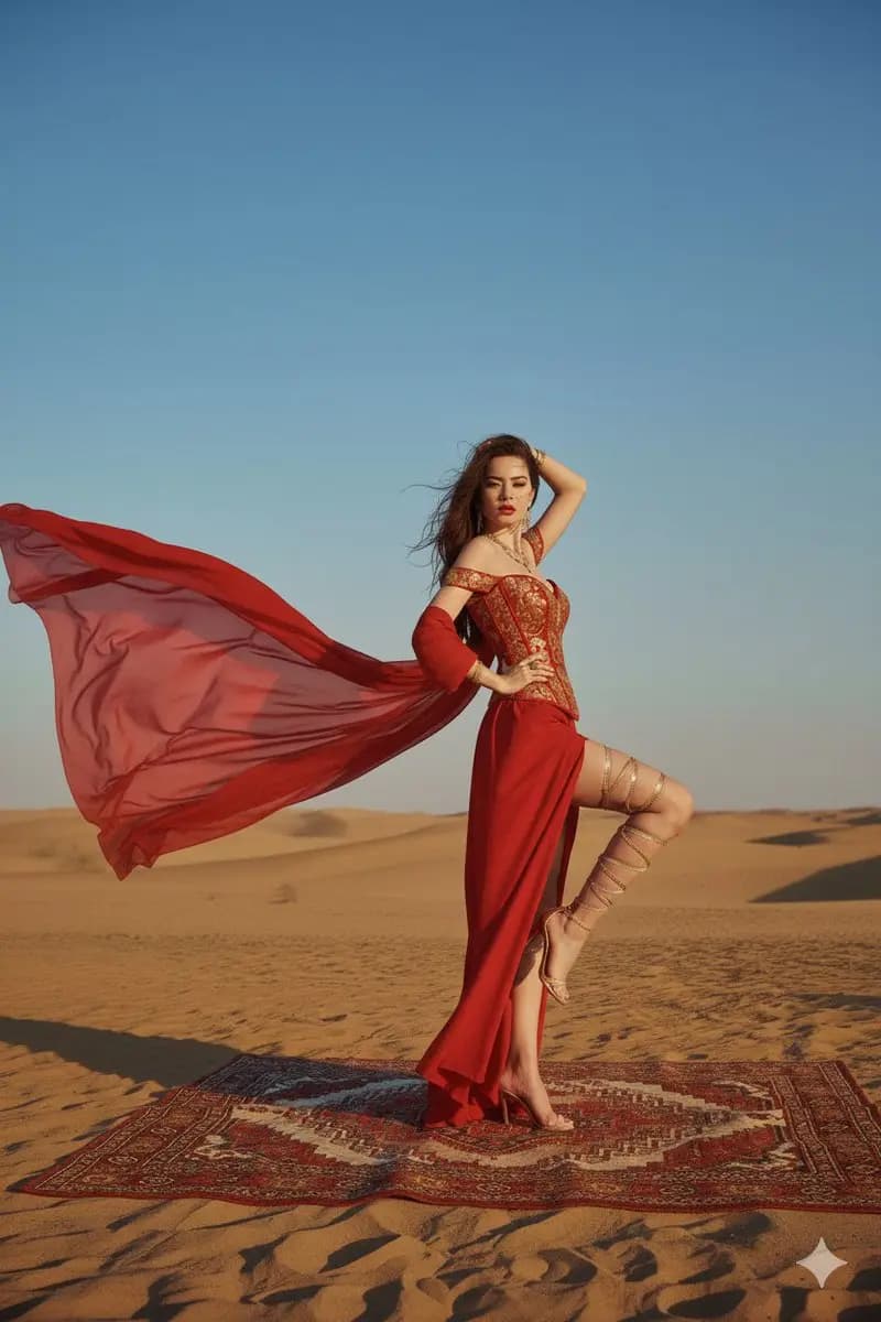 Regal Beauty in the Desert Sun — example output