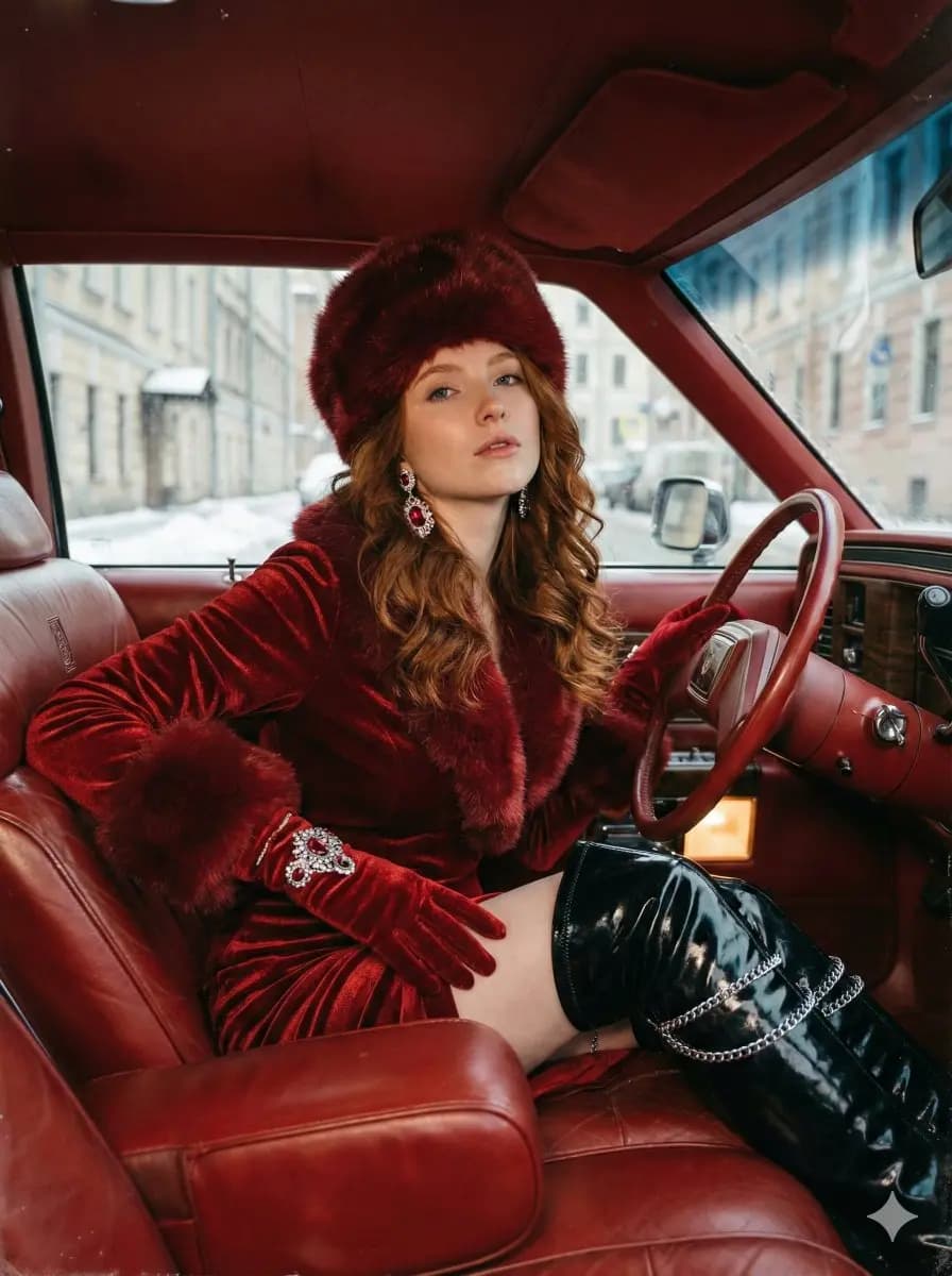 Regal Vibes in a Retro Ride — example output