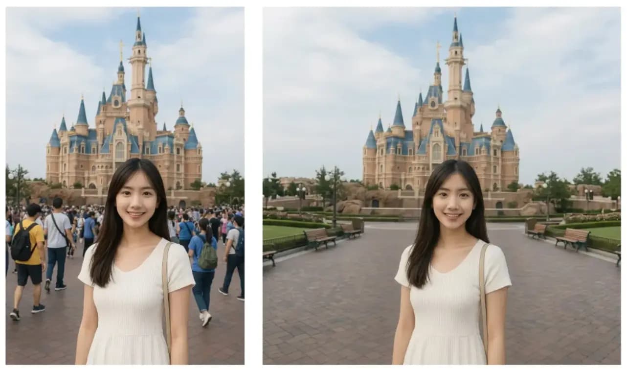 Smart Crowd Removal — example output