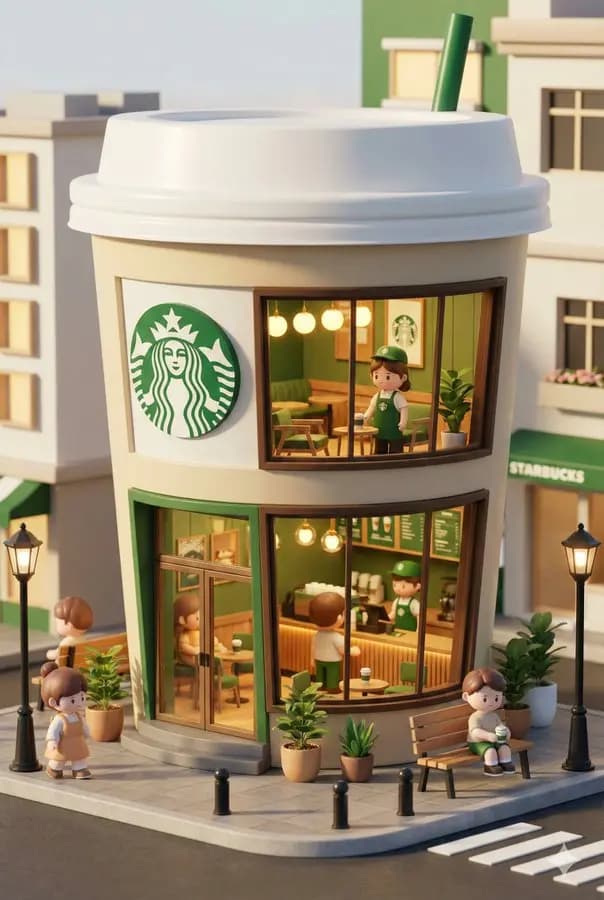 3D Chibi-Style Miniature Brand Store