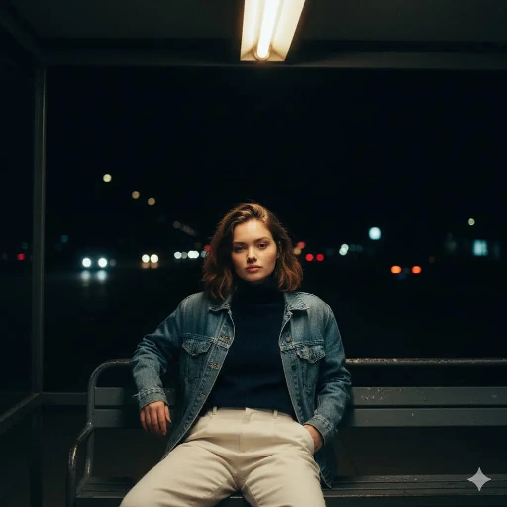 A Moment in Time: Night Thoughts at the Bus Stop
