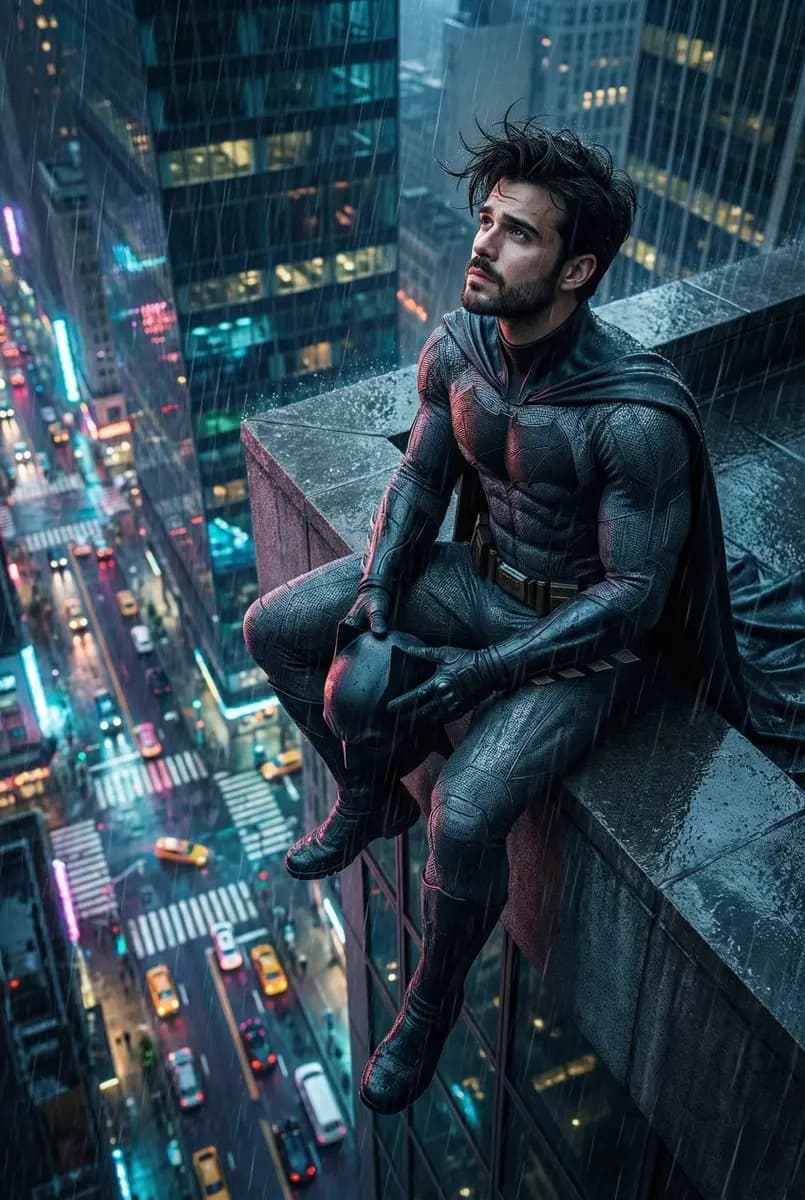 Batman''s Solitude: A Night of Reflection