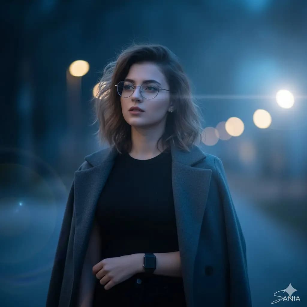 Blue Hour Elegance: A Cinematic Portrait
