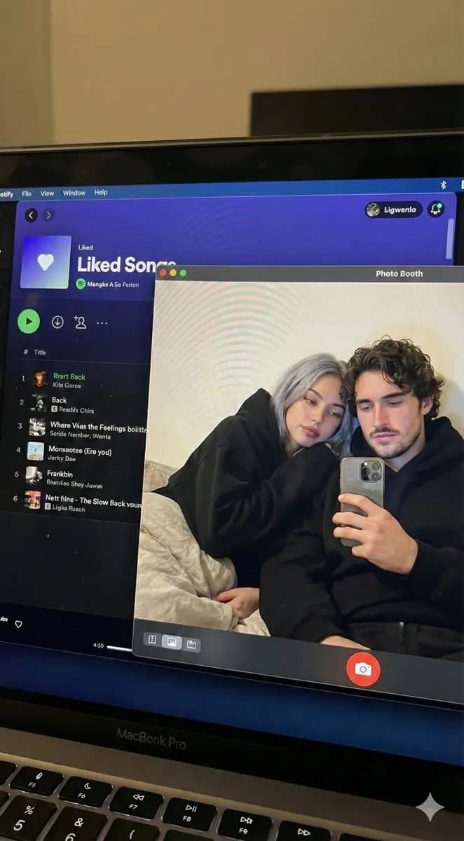 Candid Moments: Love in the Glow of a MacBook