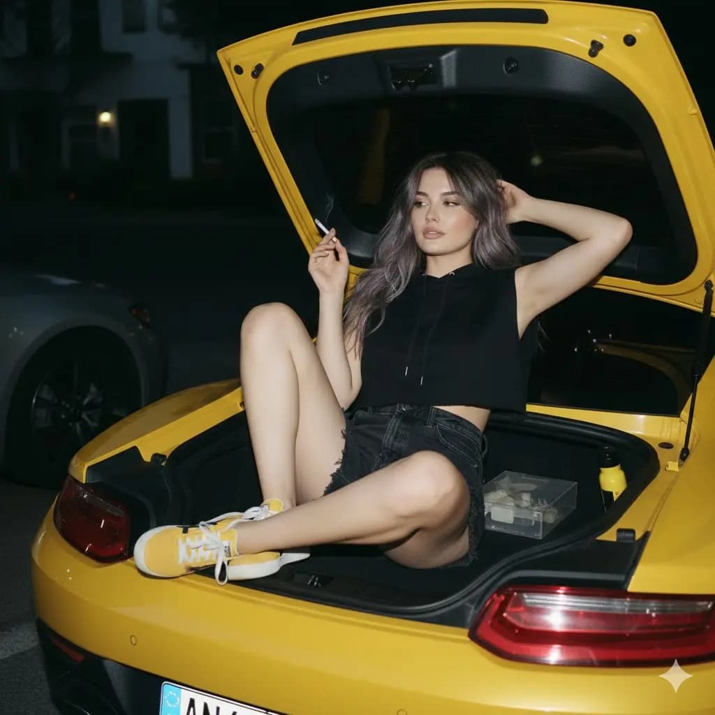 Chillin'' Under Neon Lights: A Night in a Yellow Dream