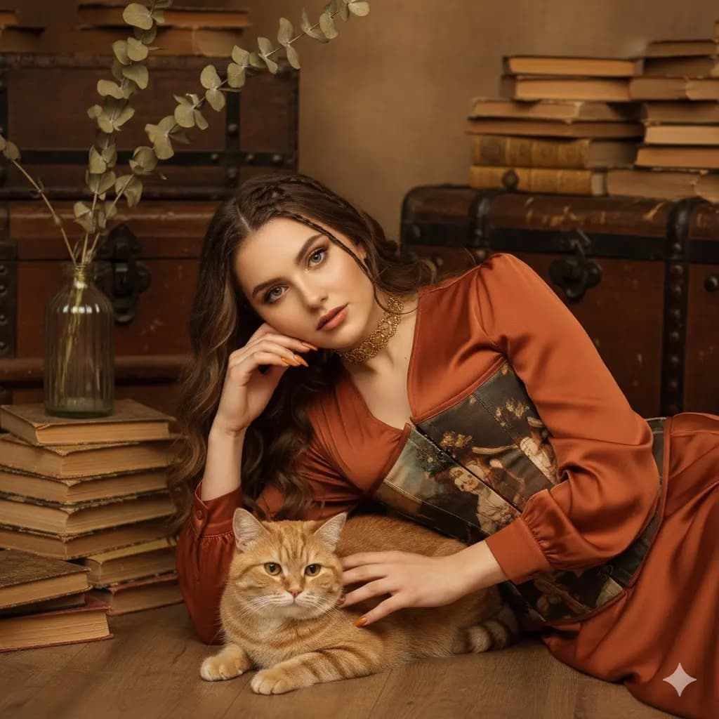 Elegance and Whiskers: A Portrait of Serene Beauty