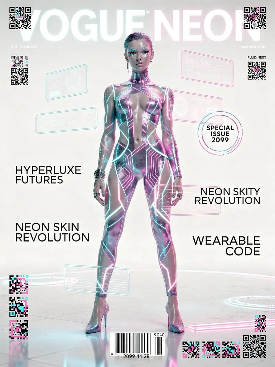 Futuristic Fashion: VOGUE NEON 2099 Unveiled