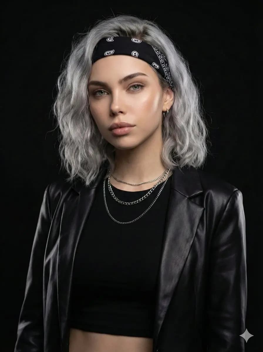 Glimmer of Style: Silver Waves in Studio Light