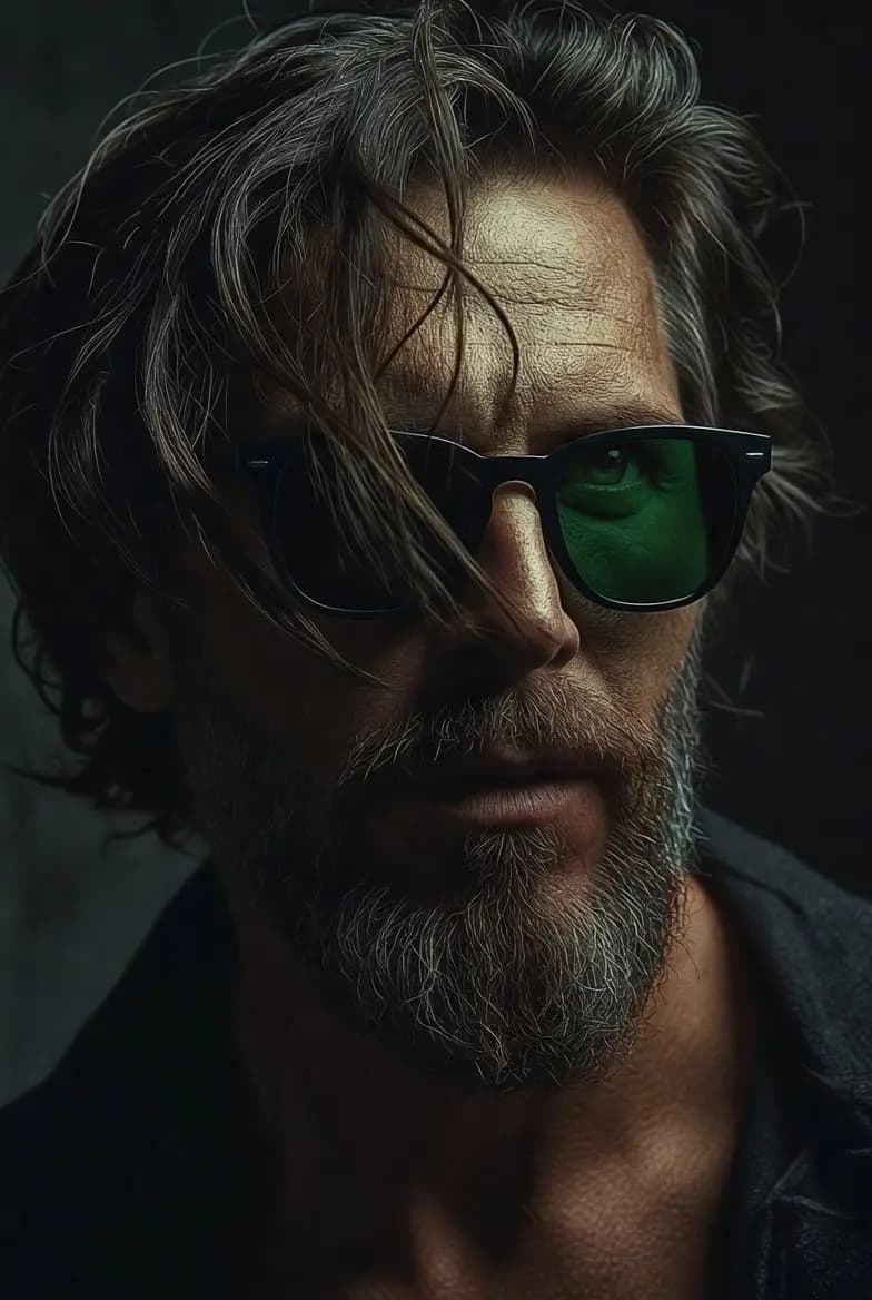 Grit and Gaze: The Soul of a Man in Shadows