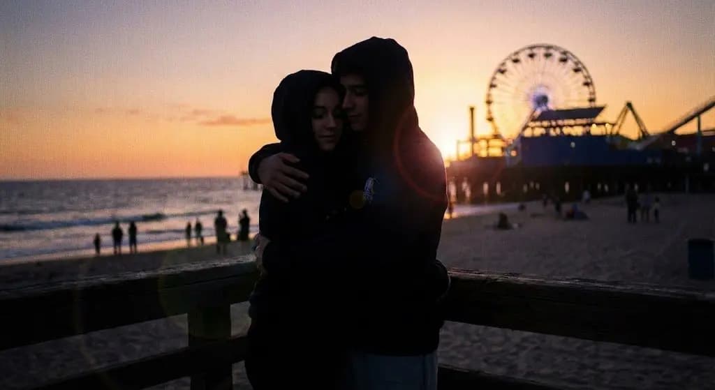 Love Shines at Santa Monica Pier's Golden Hour