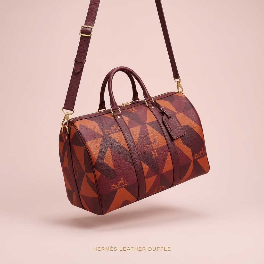 Luxury Leather Duffle Bag Editorial