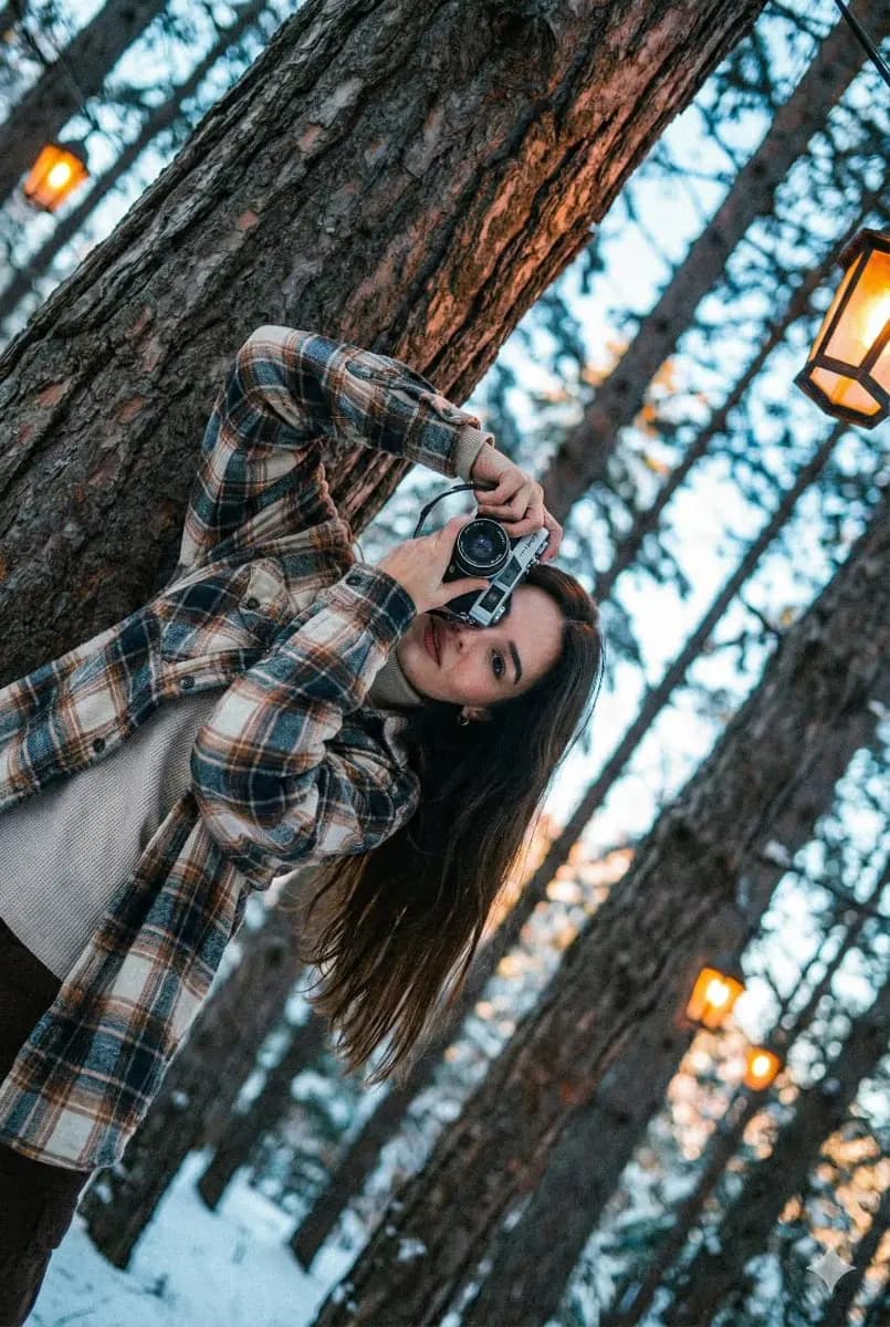 Retro Reverie: A 90s Winter Portrait