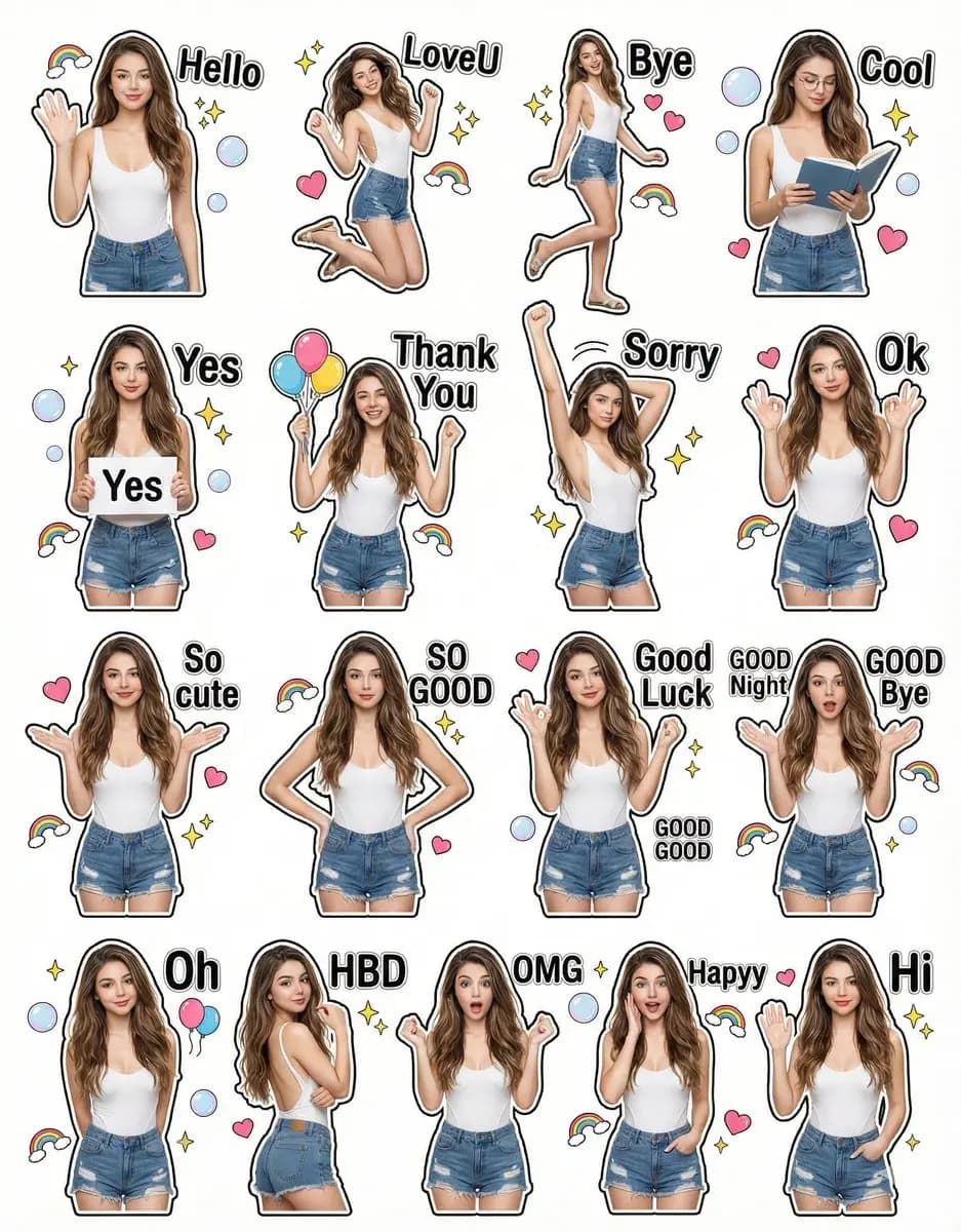 Sticker Set Magic: Ultra-Realistic Faces with a Fun Twist!