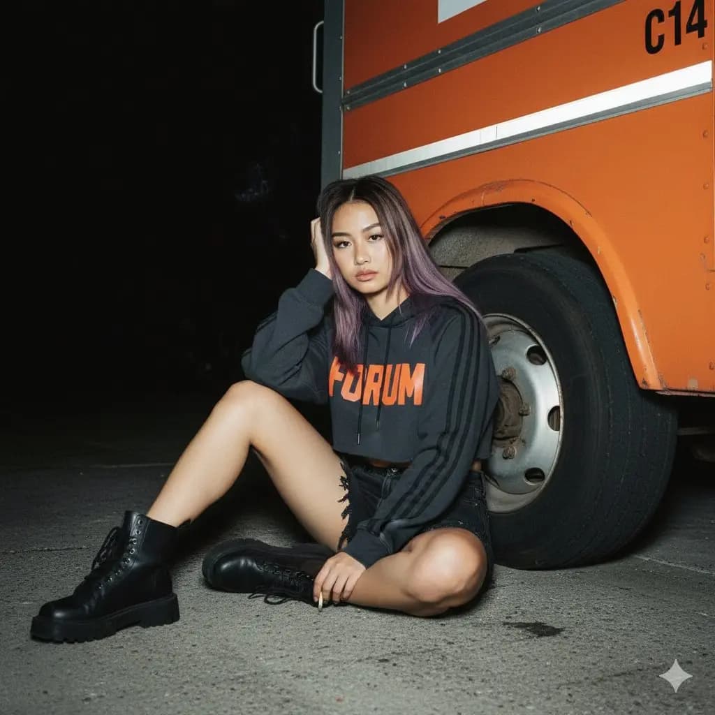 Urban Night Vibes: A Portrait of Boldness