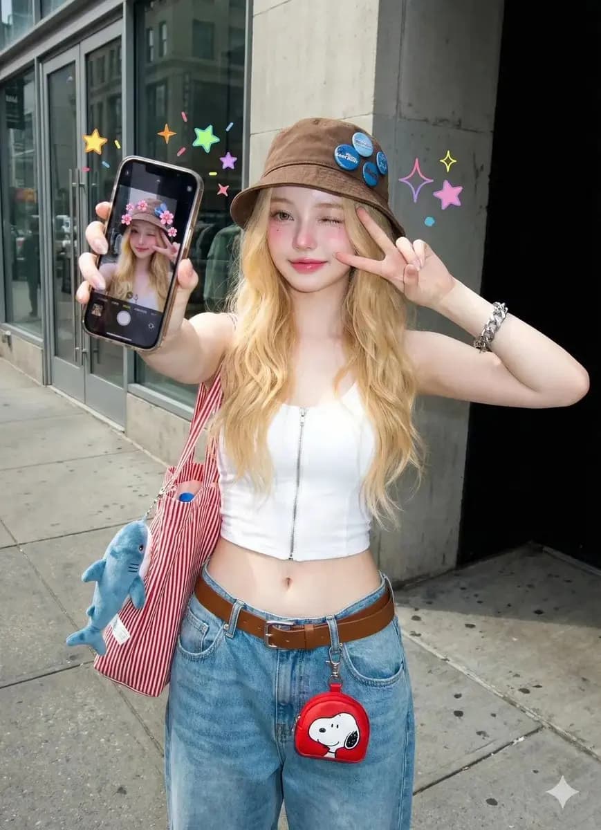 Wink, Peace, and Style: A Day in the Sun