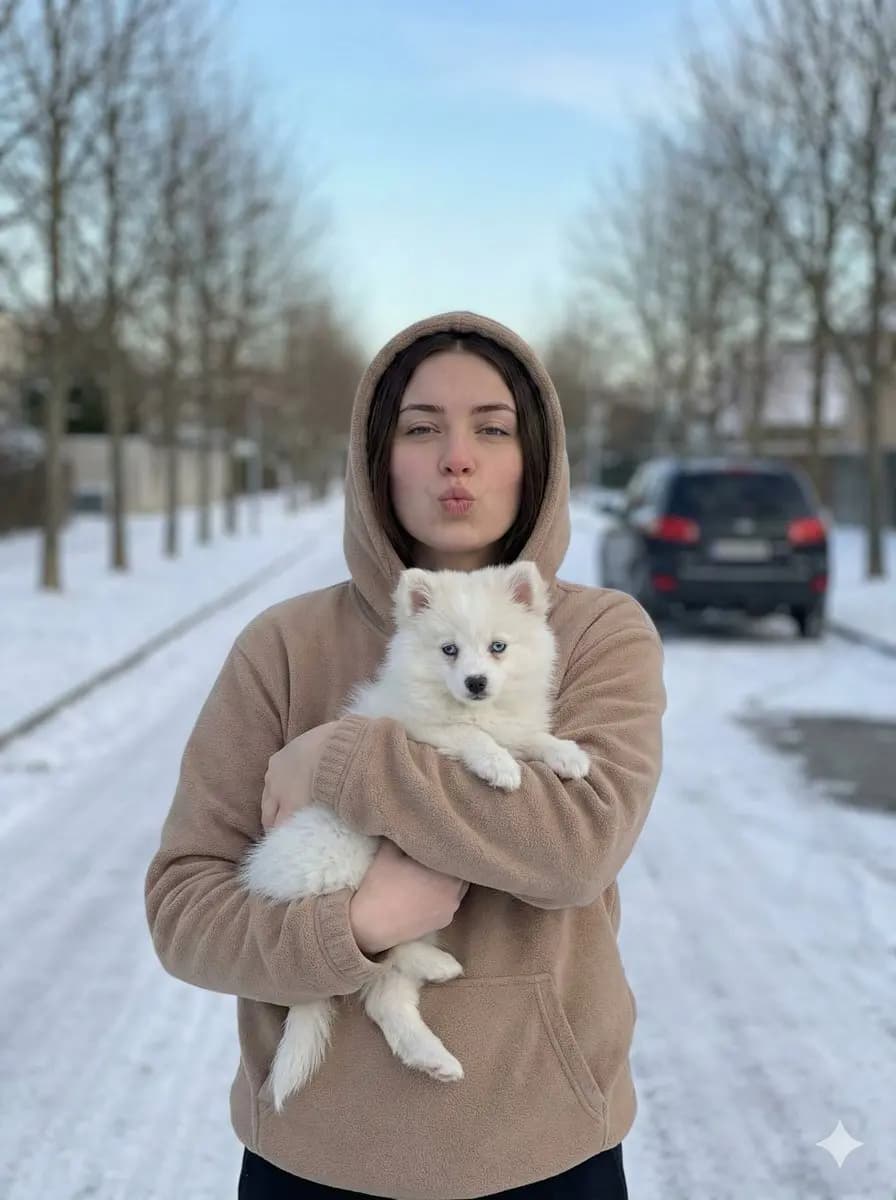 Winter Whispers: Cozy Moments with a Puppy